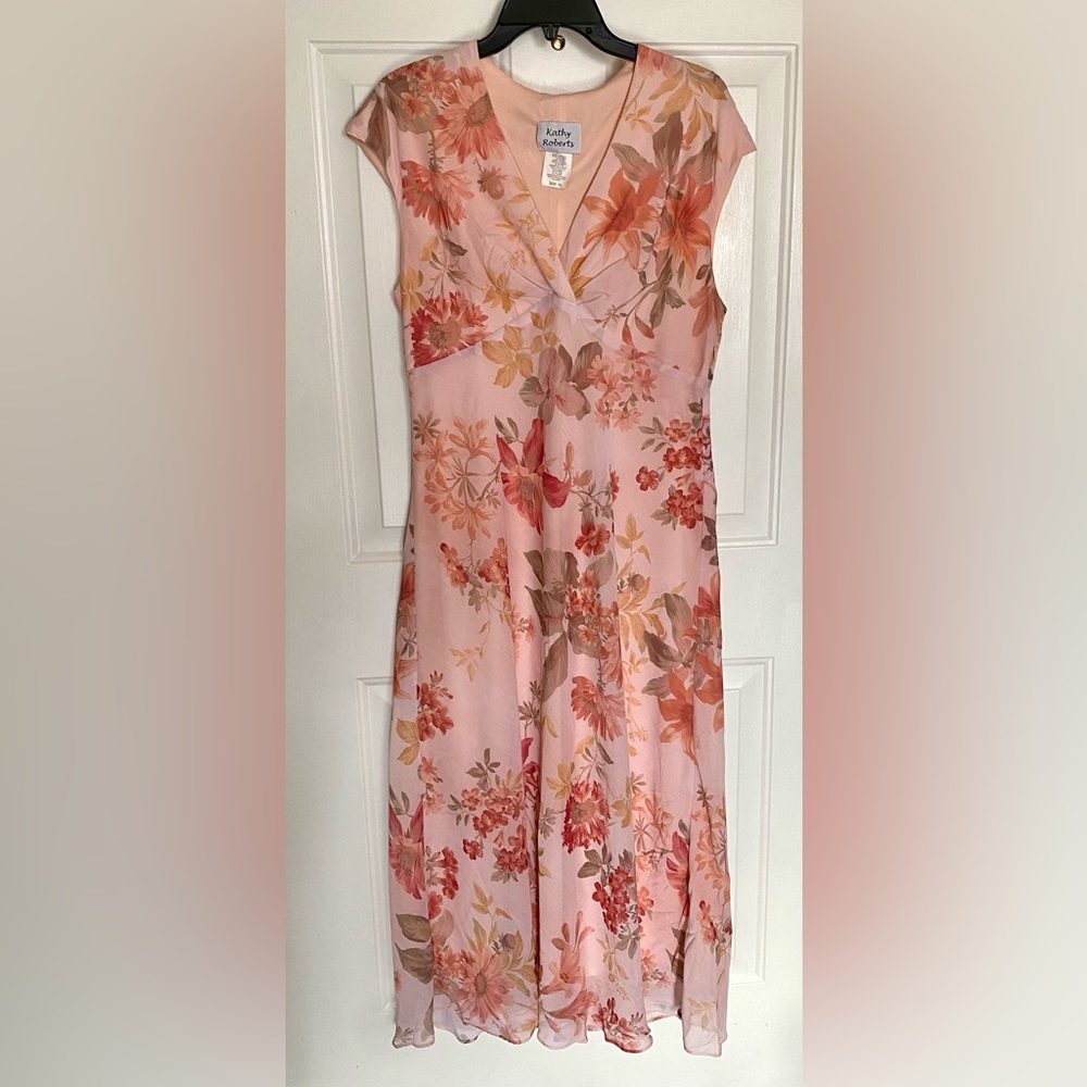 Kathy Roberts, Peach Floral Maxi Dress